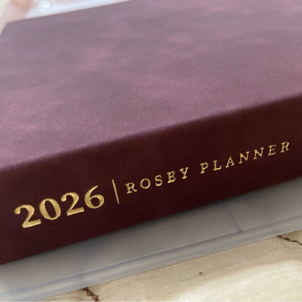 **SOLD VIA M** Rosey Life Planner 4pc “Flow” Tomoe River Velvet Plum
